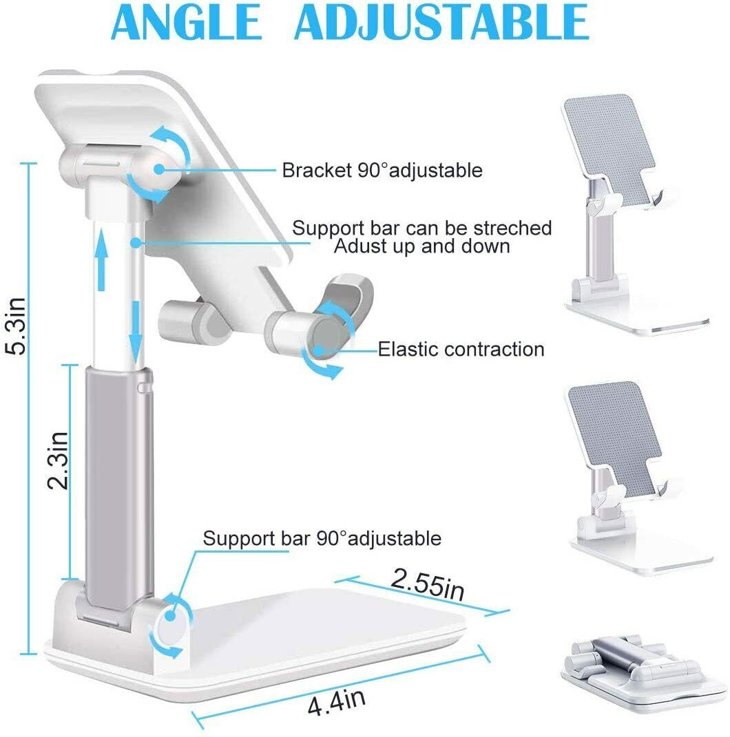 Premium Adjustable Phone & Tablet Stand - Aluminum Desktop Holder