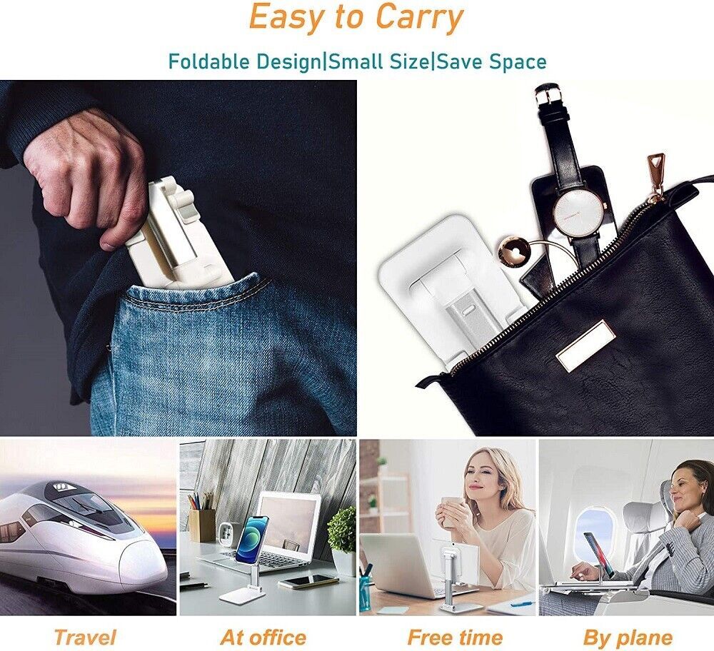 Premium Adjustable Phone & Tablet Stand - Aluminum Desktop Holder