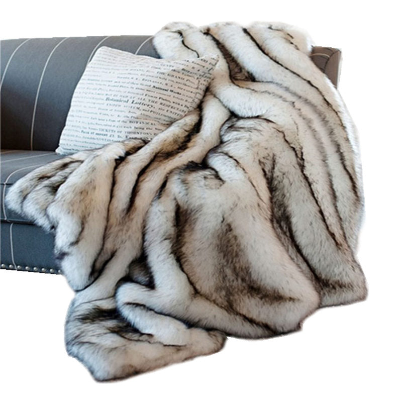 Fur throw blanket