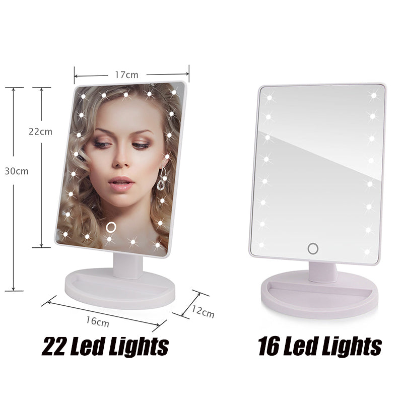 22 LED Light Touch Screen Makeup Mirror - LoKeyHigh Variety shop