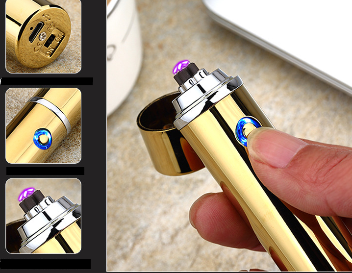 Electric Double Pulse Lighter Pipe USB Lighter Smokeless Windproof Cigarette Cigar Lighters - LoKeyHigh Variety shop