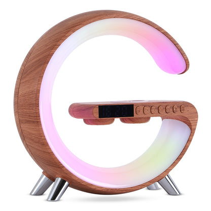 New Intelligent G Shaped LED Lamp Bluetooth Speaker Wireless Charger Atmosphere Lamp App Control For Bedroom Home Decor