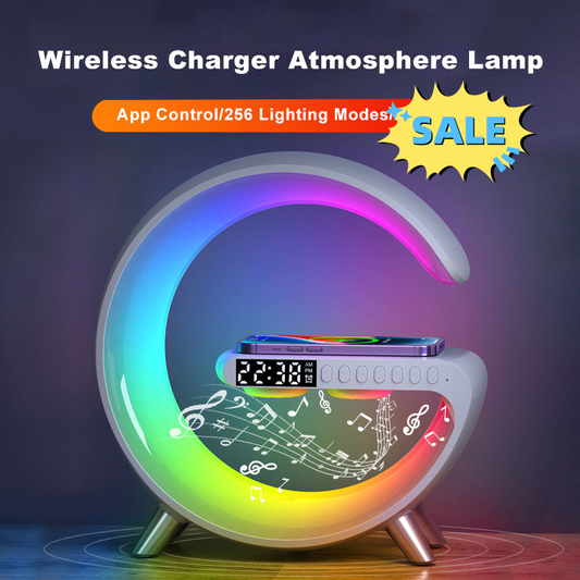 2023 New Intelligent G Shaped LED Lamp Bluetooth Speake Wireless Charger Atmosphere Lamp App Control For Bedroom Home Decor - LoKeyHigh Variety shop